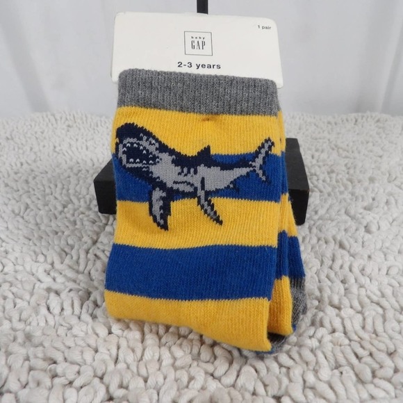 Gap Baby Socks Whale Stripes 2-3 years - 1 Pair - Picture 1 of 4